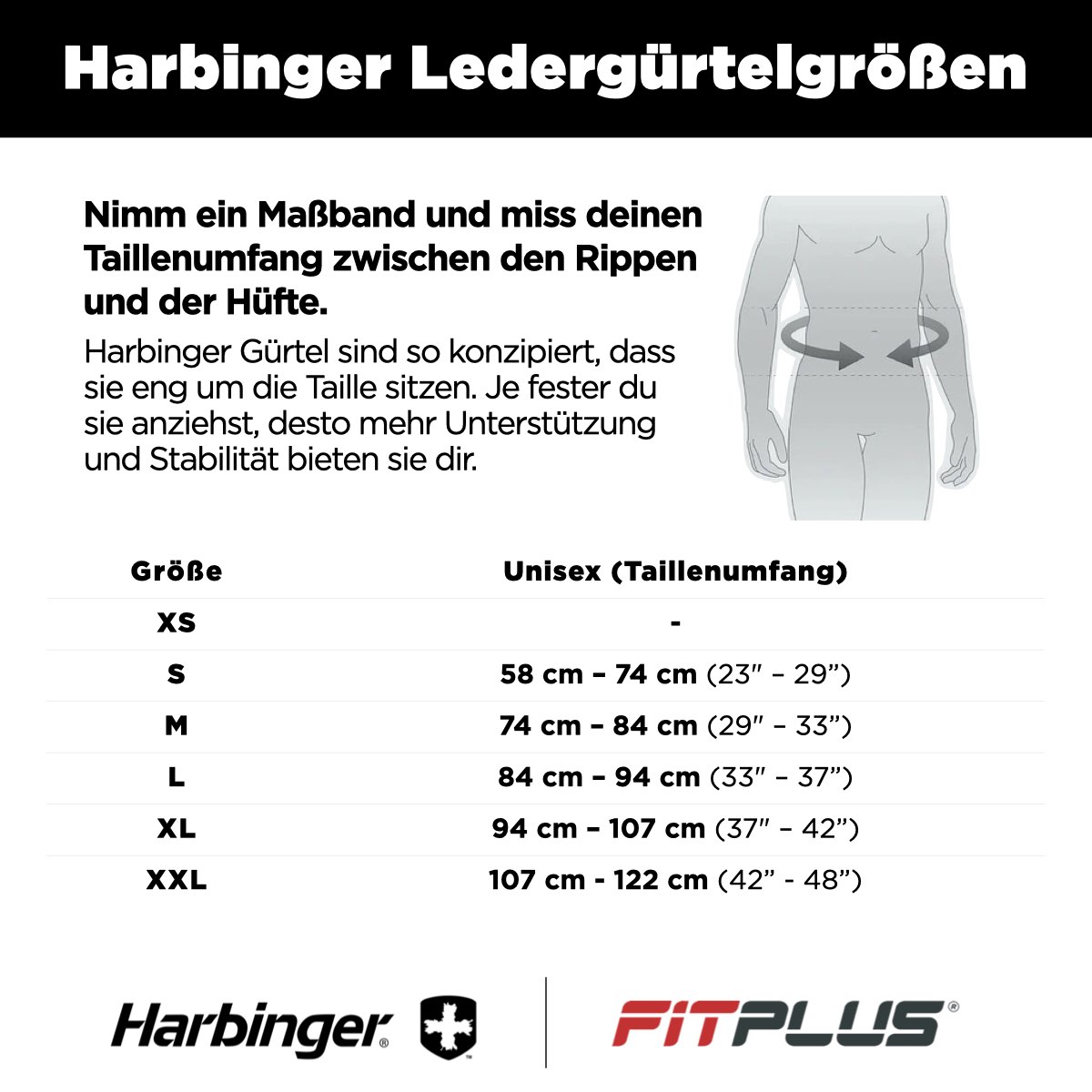 Harbinger Ledergürtel Größe